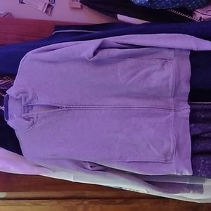 Grey fuzzy jacket collared